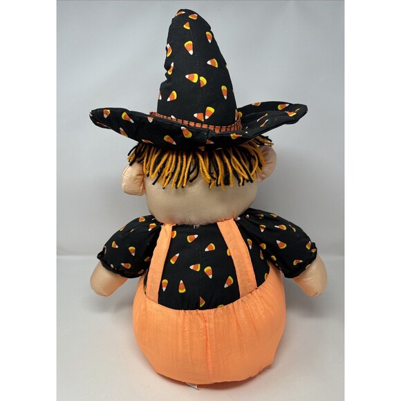 Vintage Halloween Witch Scarecrow Dan Dee Nylon Puffalump Style 26" Plush - Picture 6 of 8